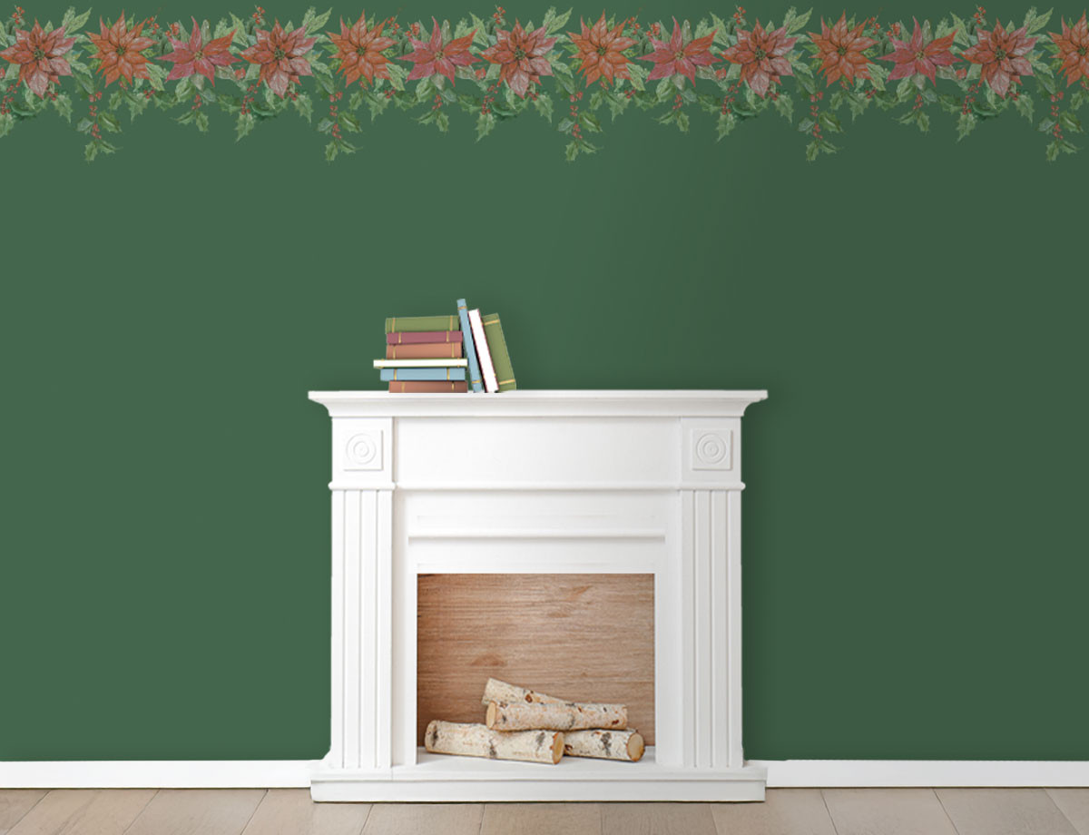 Dark Green Poinsettia Wallpaper Collection 1-12 (Printable Download)